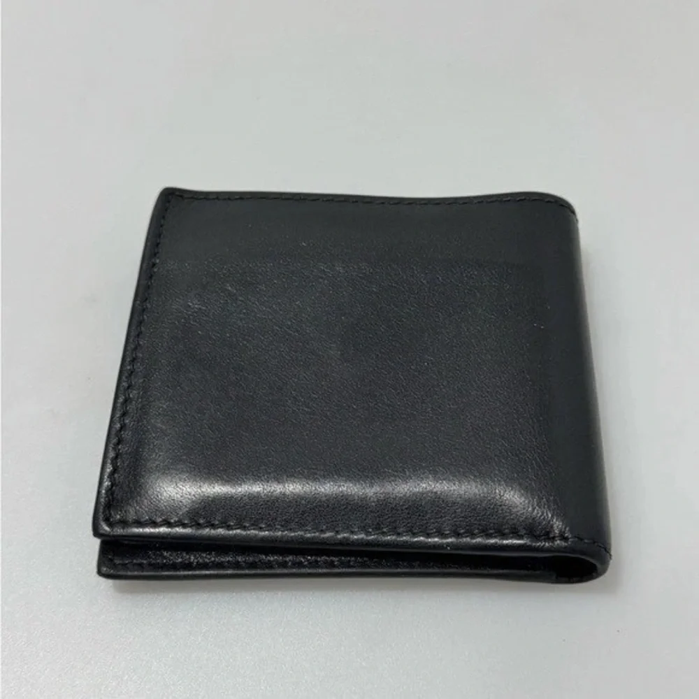 Moschino Black Leather Money Clip with Gold Logo